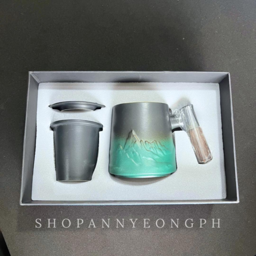 Black & Green Coffee Mug Set